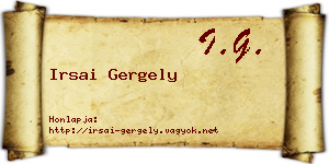 Irsai Gergely névjegykártya